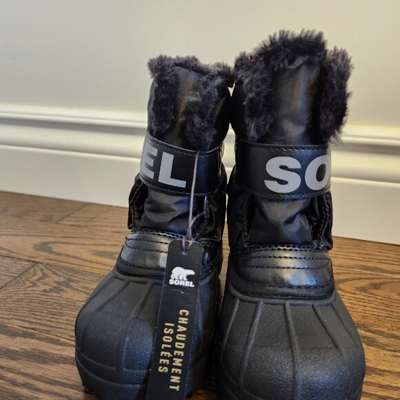 BNIB Sorel Toddler Snow Commander Winter Boots, Size 10T, Black - Picture 2 of 5
